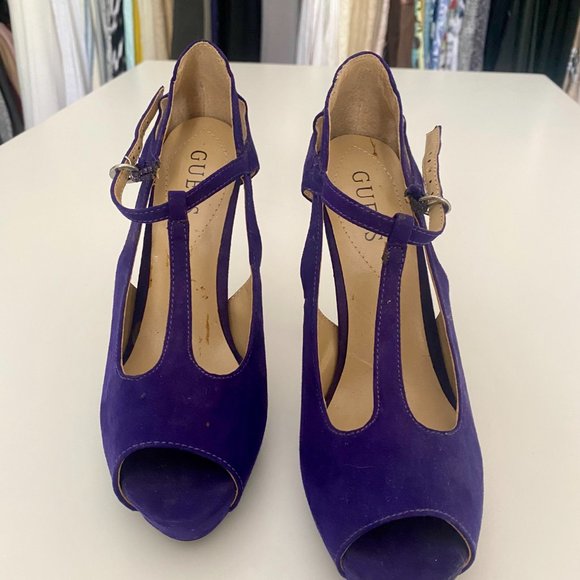 Guess Purple platform suede heels - Picture 5 of 6
